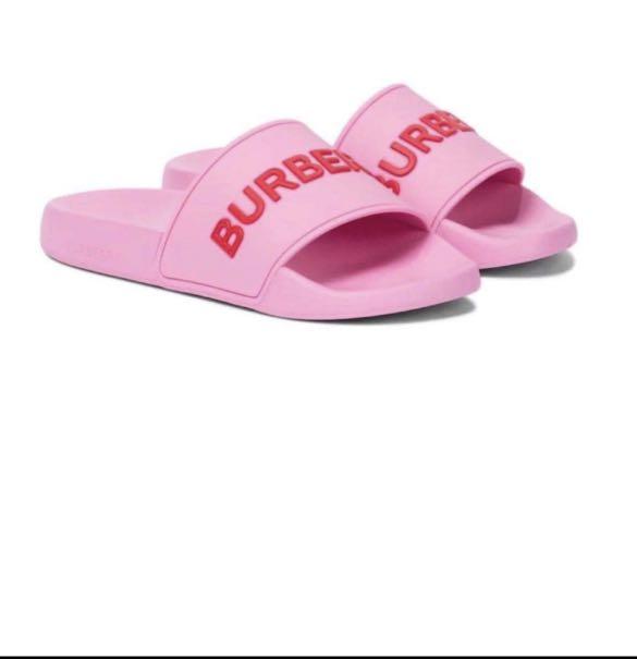 BURBERRY COTTON CANDY PINK SLIDES / SLIPPERS, Luxury, Sneakers & Footwear  on Carousell