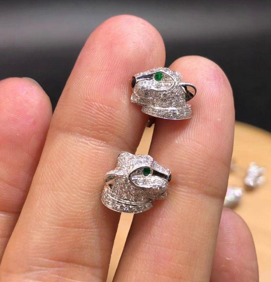 Cartier Panthere diamond earrings Women s Fashion Jewelry