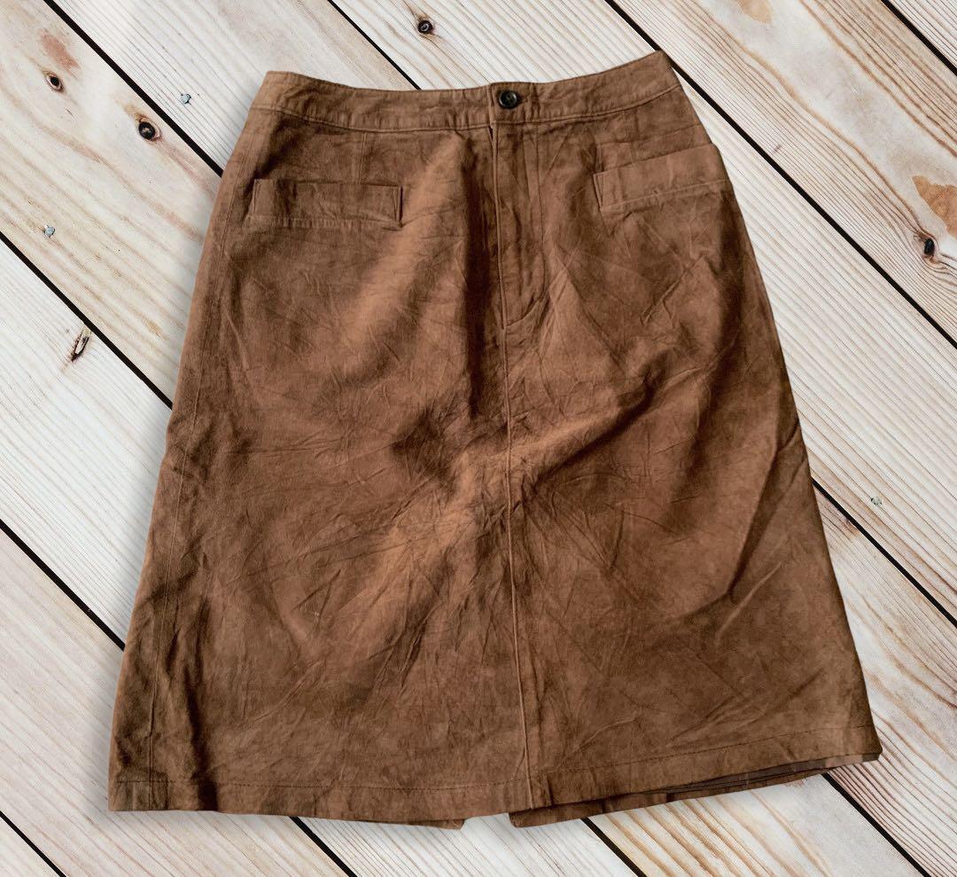 Brown Knee Length Skirt