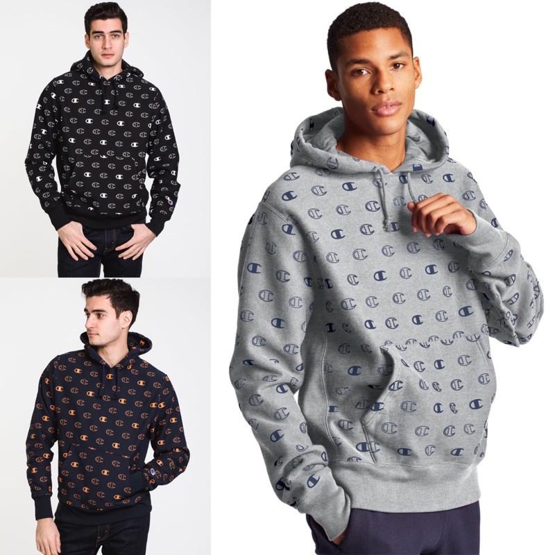Champion all over store print logo hoodie