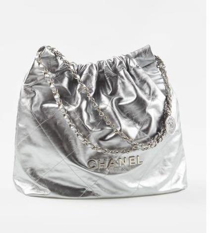 CHANEL 22 Mini Crossbody Handbag in Grey Calfskin – Silver Metal