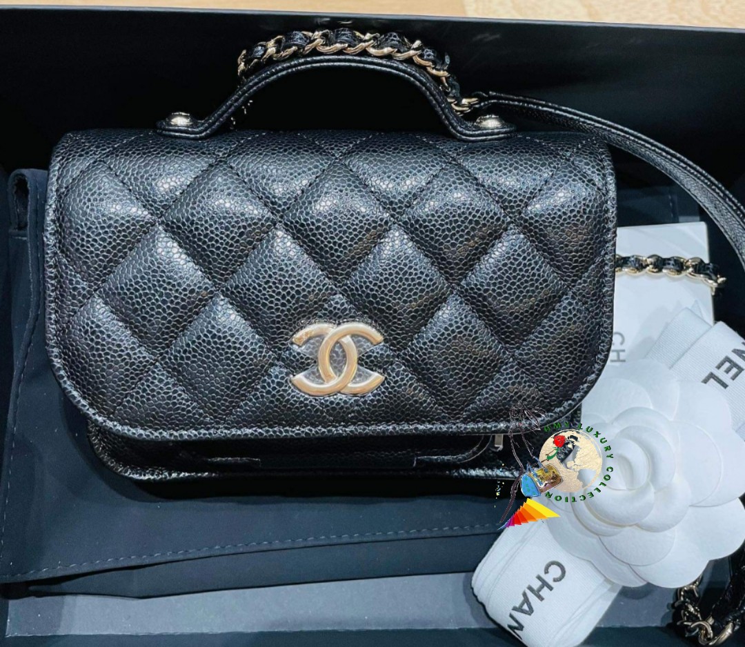 Chanel 2022 Business Affinity Clutch w/ Chain - Black Mini Bags