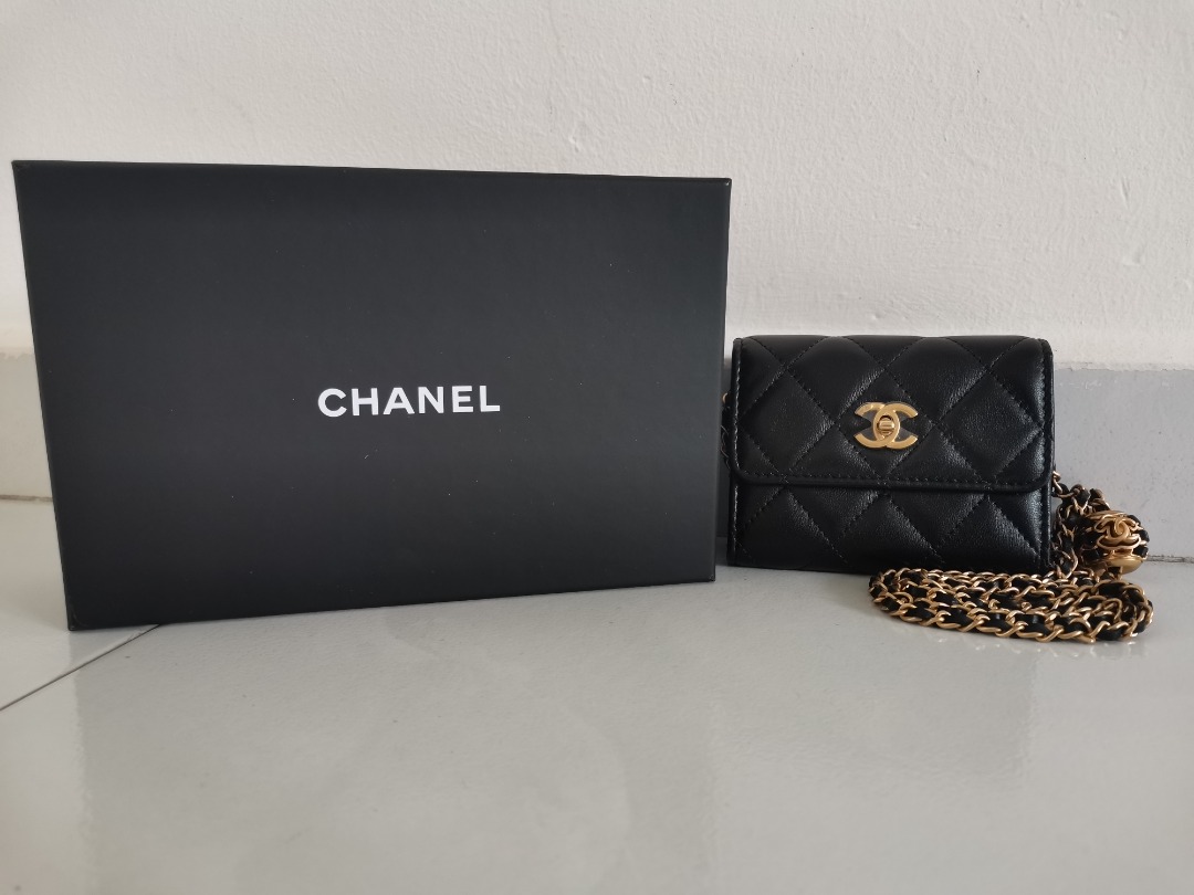 Chanel Pearl Crush woc wallet on chain bag clutch pouch belt, Women's