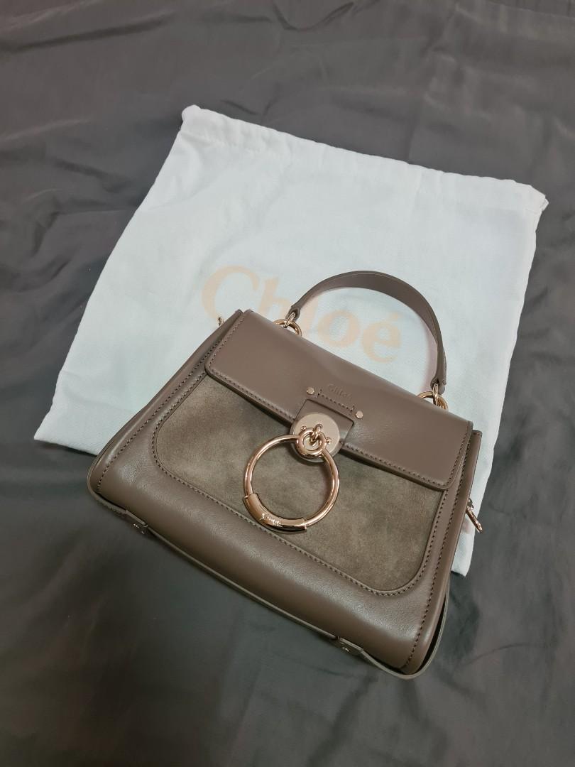 Mini Tess Leather Suede Top Handle Bag CHLO Women s Fashion