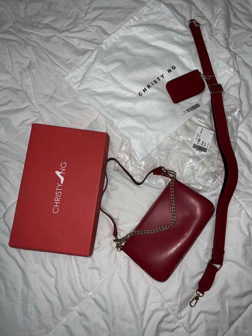 Christy Ng Mae Pochette in Red (Crossbody bag / Shoulder Bag), Luxury ...