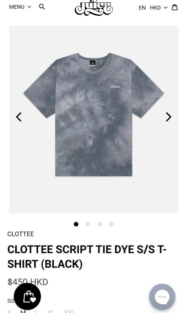 CLOTTEE script T-shirt tie dye black L and m size (原價$450）, 男