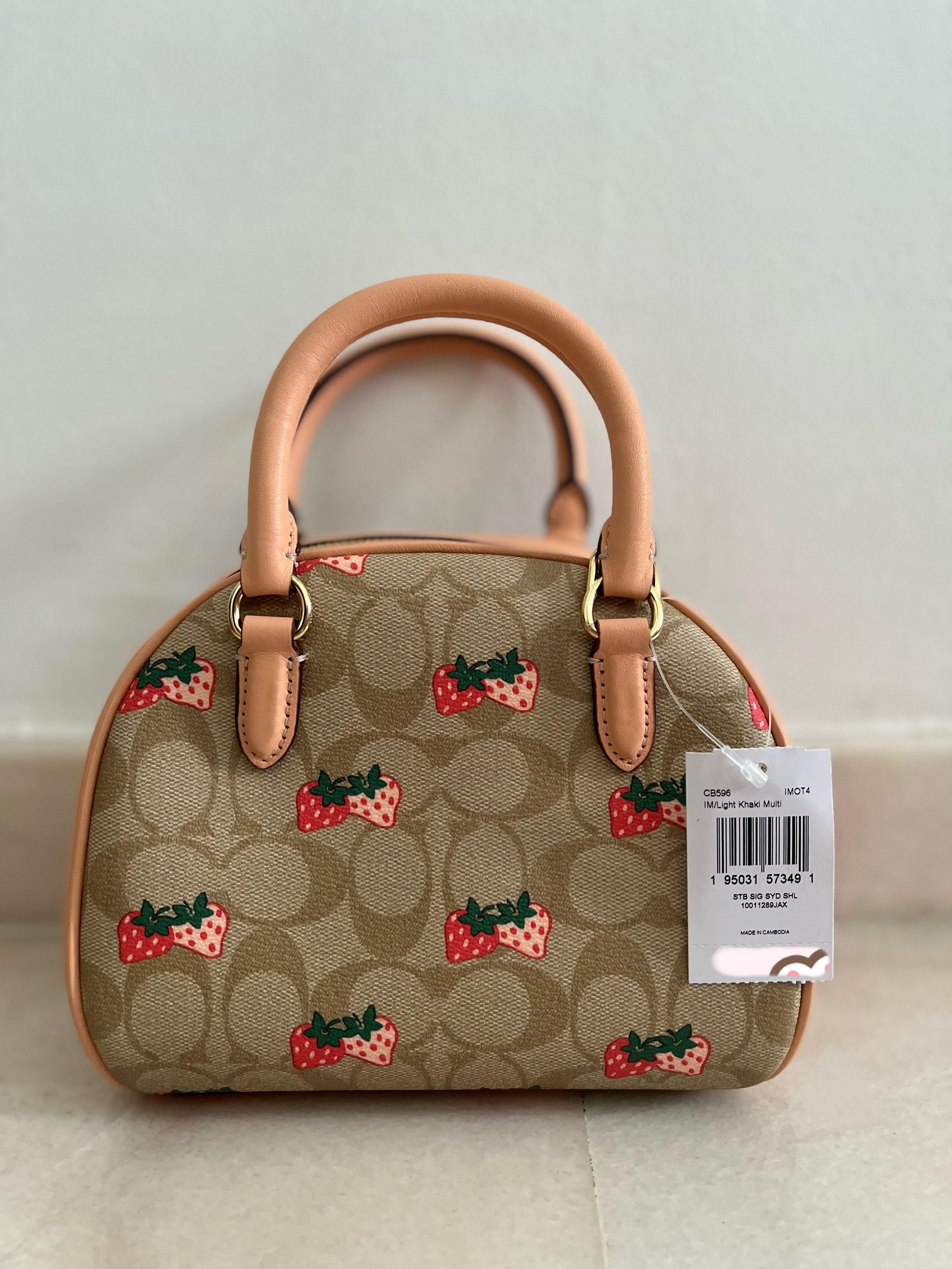 Mini sierra satchel in signature canvas with strawberry 2025 print