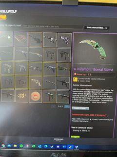 Csgo knife: karambit boreal forest (minimal wear)