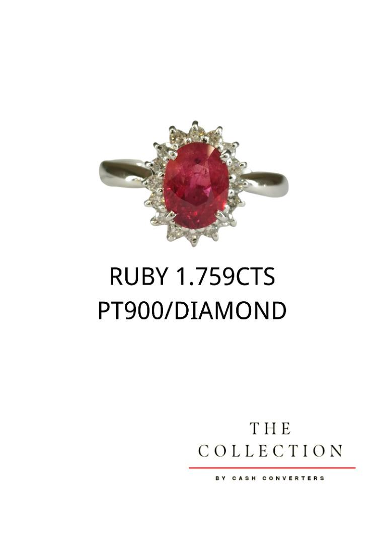 CT-RUBY RING/PT900/DIAMOND, Women's Fashion, Jewelry  Organisers, Rings on  Carousell