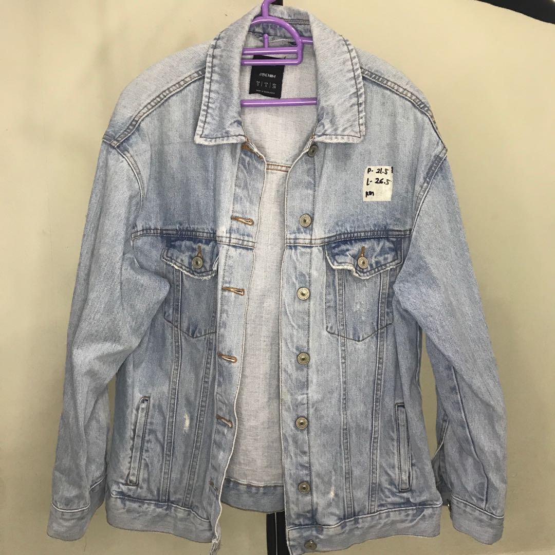Denim Jacket Bershka, Women's Fashion, Coats, Jackets and Outerwear on