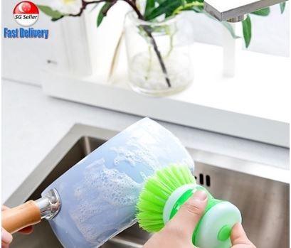 1PC/2PCS Cleaning Brush With Handle Bathroom Tile Brush Kitchen  Decontamination Brush Pot Washing Magic Sponge Scrub Bathtub Brush