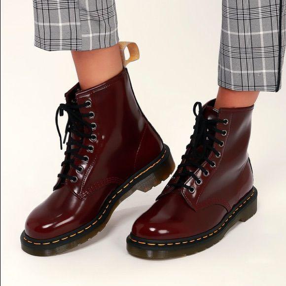 Dr martens vegan 1460 cherry cheap red cambridge brush