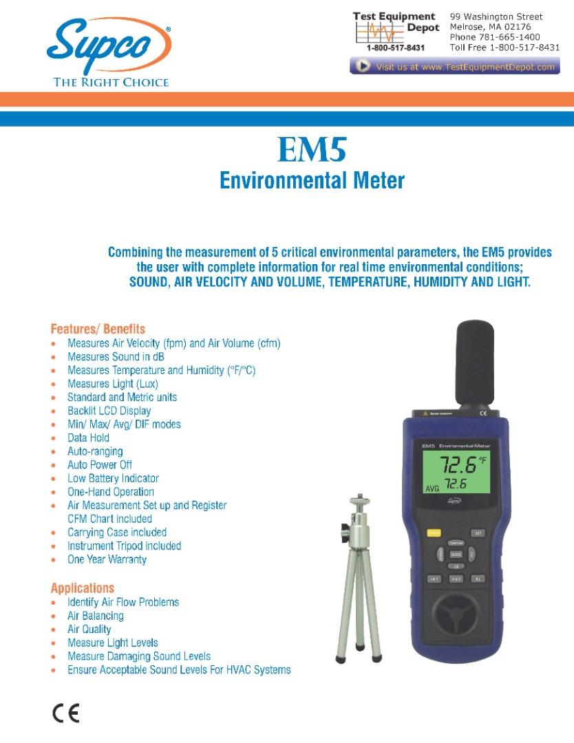 Supco EM5 5-Parameter Environmental Meter