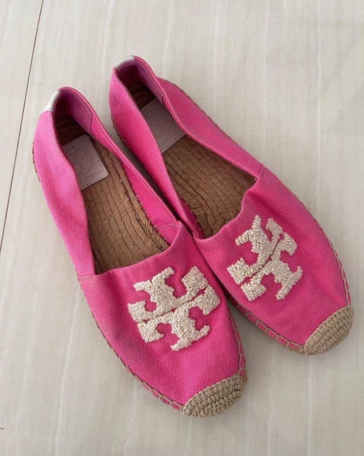 Excellent condition authentic Tory Burch pink espadrilles size 8 P4 500 Women s Fashion Footwear Flats Sandals on Carousell
