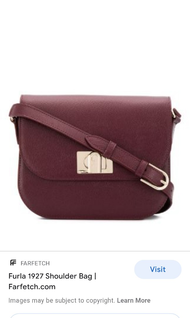 Furla 1927 shoulder bag in burgundy, Luxury, Bags & Wallets on Carousell