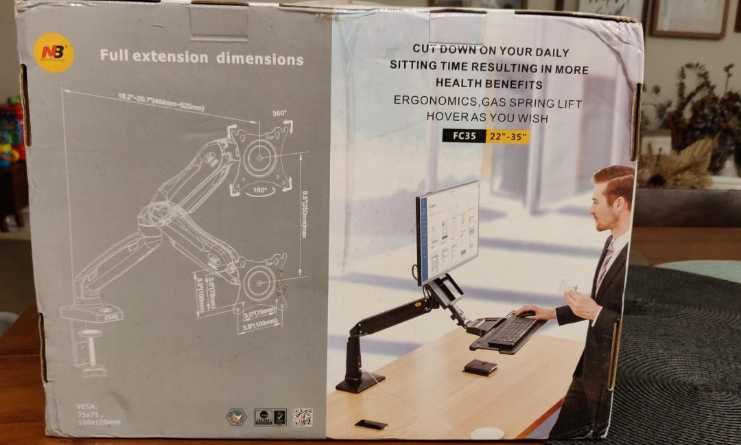 Gas Strut Monitor Arm Clamp type, Computers & Tech, Parts & Accessories