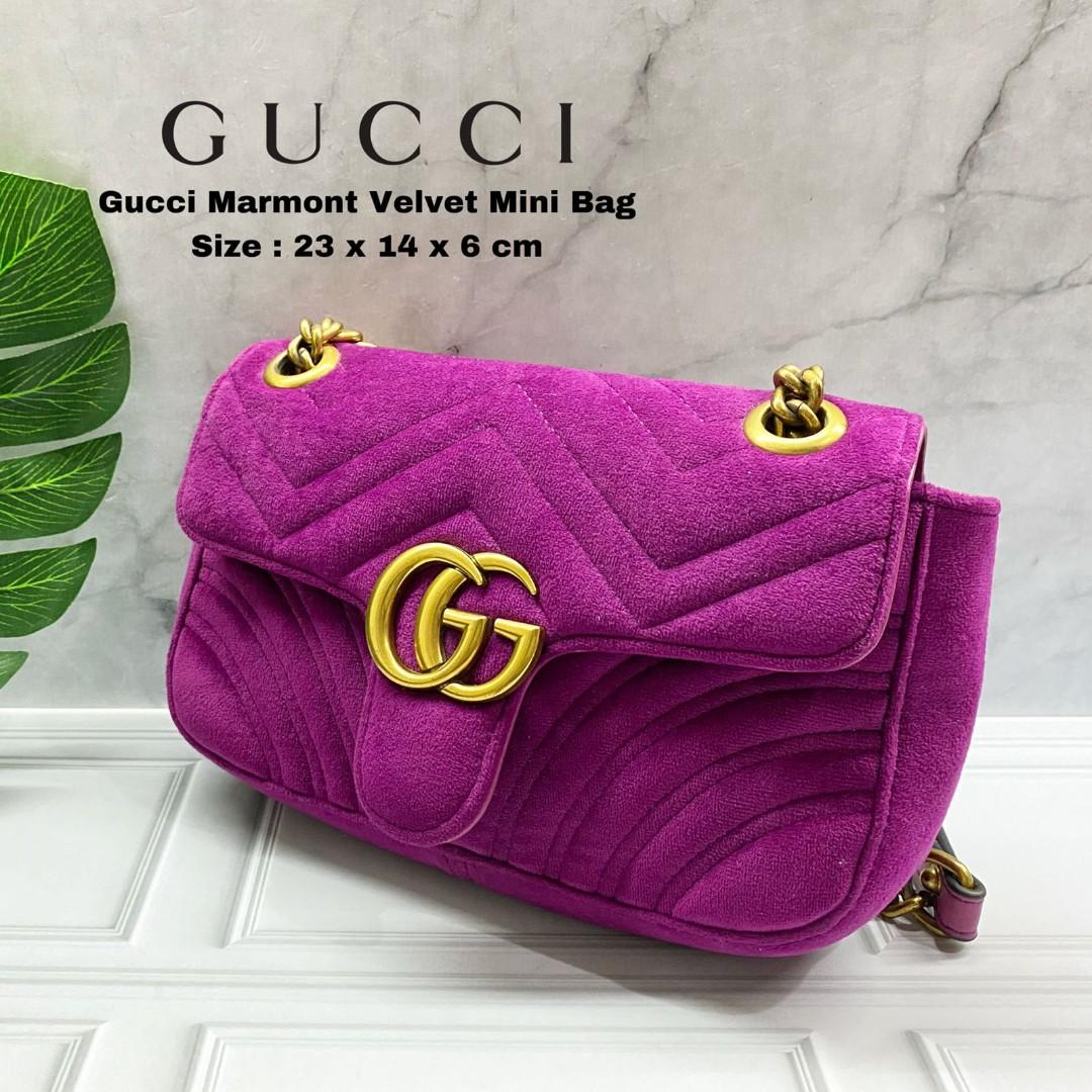 Tas gucci marmont warna merah