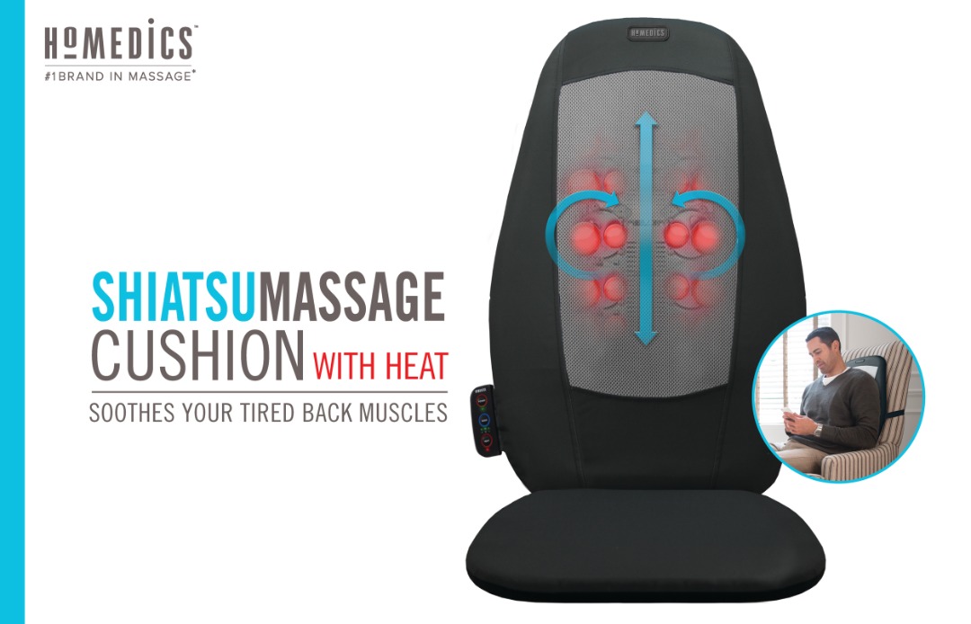 homedics shiatsu back massager with heat, Health & Nutrition, Massage
