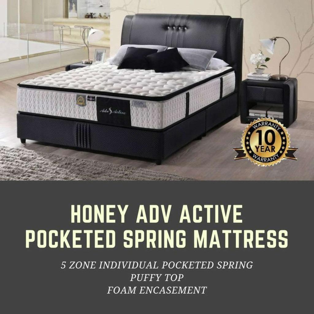 Honey Advance Active Pillowtop 10" Pocketed Spring Mattress, Furniture