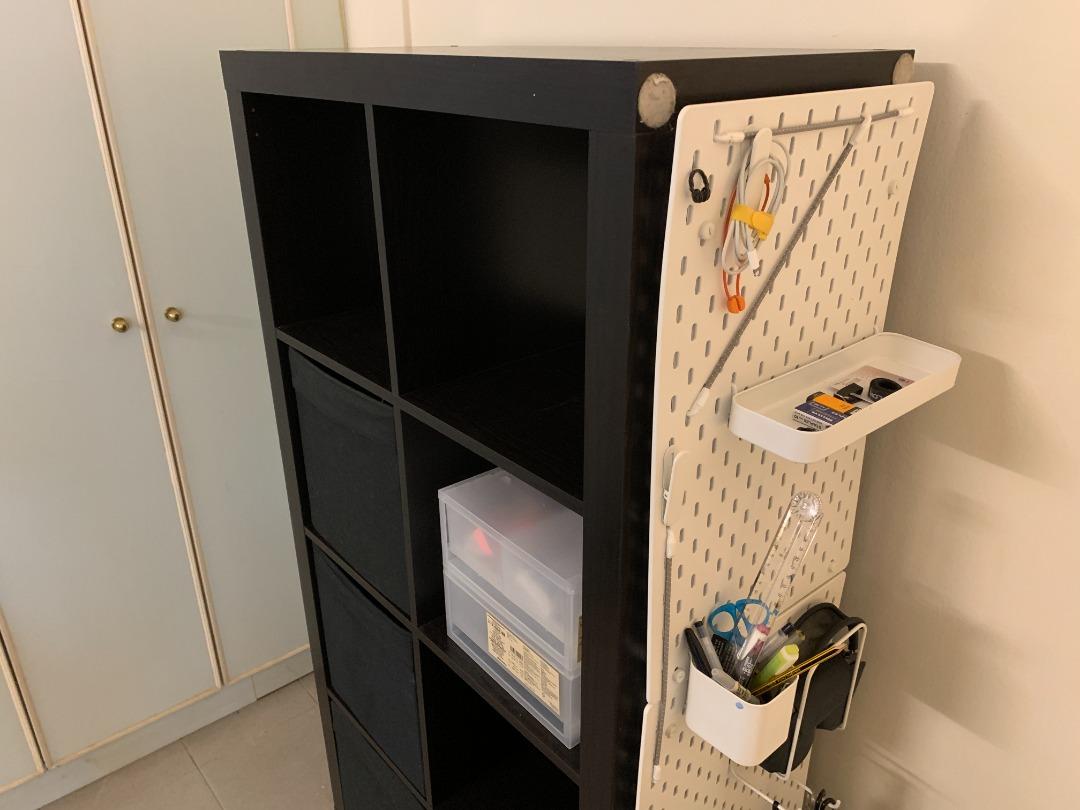 Ikea Kallax Storage Unit w/fabric sorting boxes, Furniture & Home