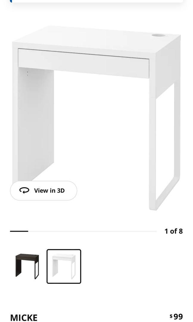 IKEA Micke computer desk, Furniture & Home Living, Furniture, Tables