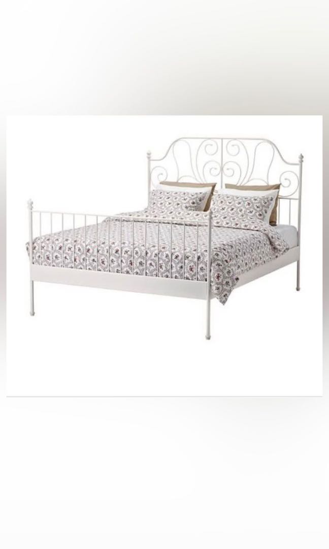 IKEA queen size Leirvik bed frame AND KING KOIL MATTRESS 150 x 200cm