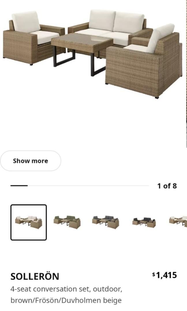 IKEA SOLLERON outdoor furniture set, Furniture & Home Living, Outdoor