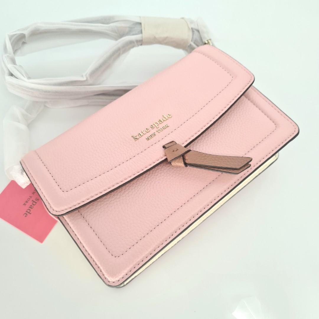 IN STOCK Kate Spade Knott Pebbled Leather Flap Crossbody Bag Chalk Pink  Multi, Women's Fashion, Bags & Wallets, Cross-body Bags on Carousell