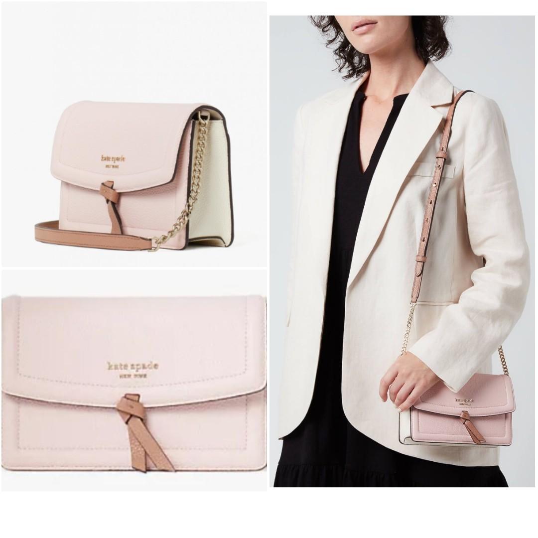 IN STOCK Kate Spade Knott Pebbled Leather Flap Crossbody Bag Chalk Pink  Multi, Women's Fashion, Bags & Wallets, Cross-body Bags on Carousell