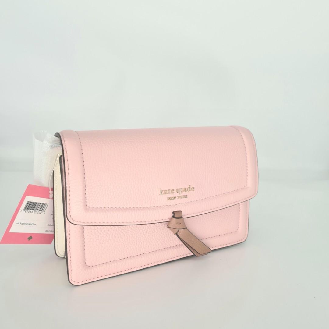 IN STOCK Kate Spade Knott Pebbled Leather Flap Crossbody Bag Chalk Pink  Multi, Women's Fashion, Bags & Wallets, Cross-body Bags on Carousell