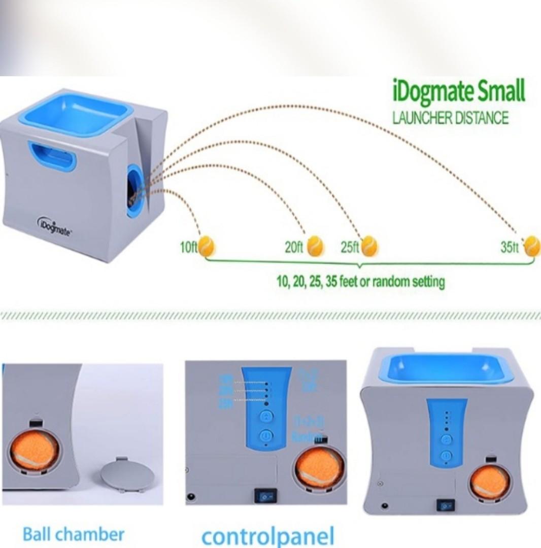 IS141 IDOGMATE Dog Ball Launcher Automatic Dog Ball Launcher for Dogs Ball Dog Fetch Throw Indoor or Outdoor Toy auto Ball Thrower for Dogs Rechargeable Pet Supplies Homes Other Pet Accessories on
