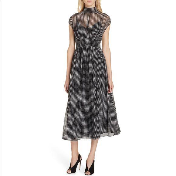 Kate spade houndstooth chiffon dress sale