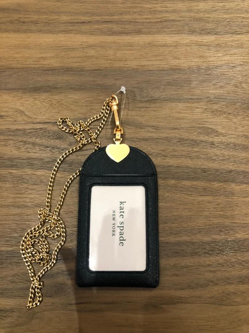 Kate spade lanyard black gold boutique item original 100%, Luxury,  Accessories on Carousell