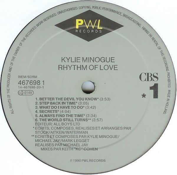 Kylie Minogue Rhythm Of Love Vinyl Lp Album 1990 France Hobbies And Toys Music And Media