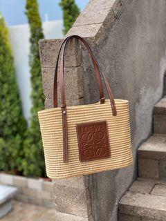 Loewe raffia Shigra Basket handbag shoulder open shopper tote casual beach storage bag