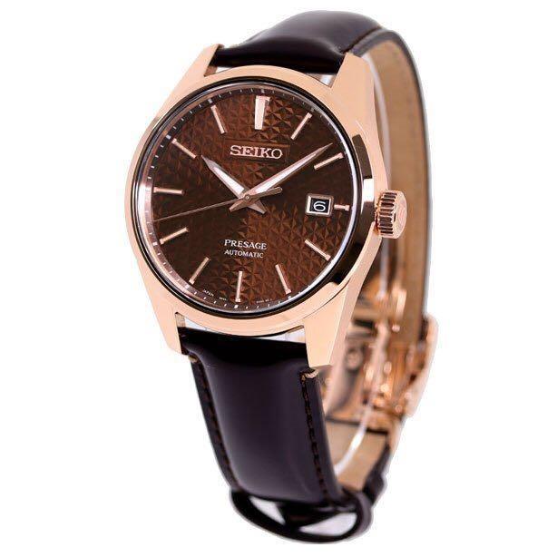 LOWEST PRICE Seiko SPB170J1 SARX080 Presage Sharp Edged Japan Made Automatic Brown Dial Brown Leather Men Watch SPB170J SPB170