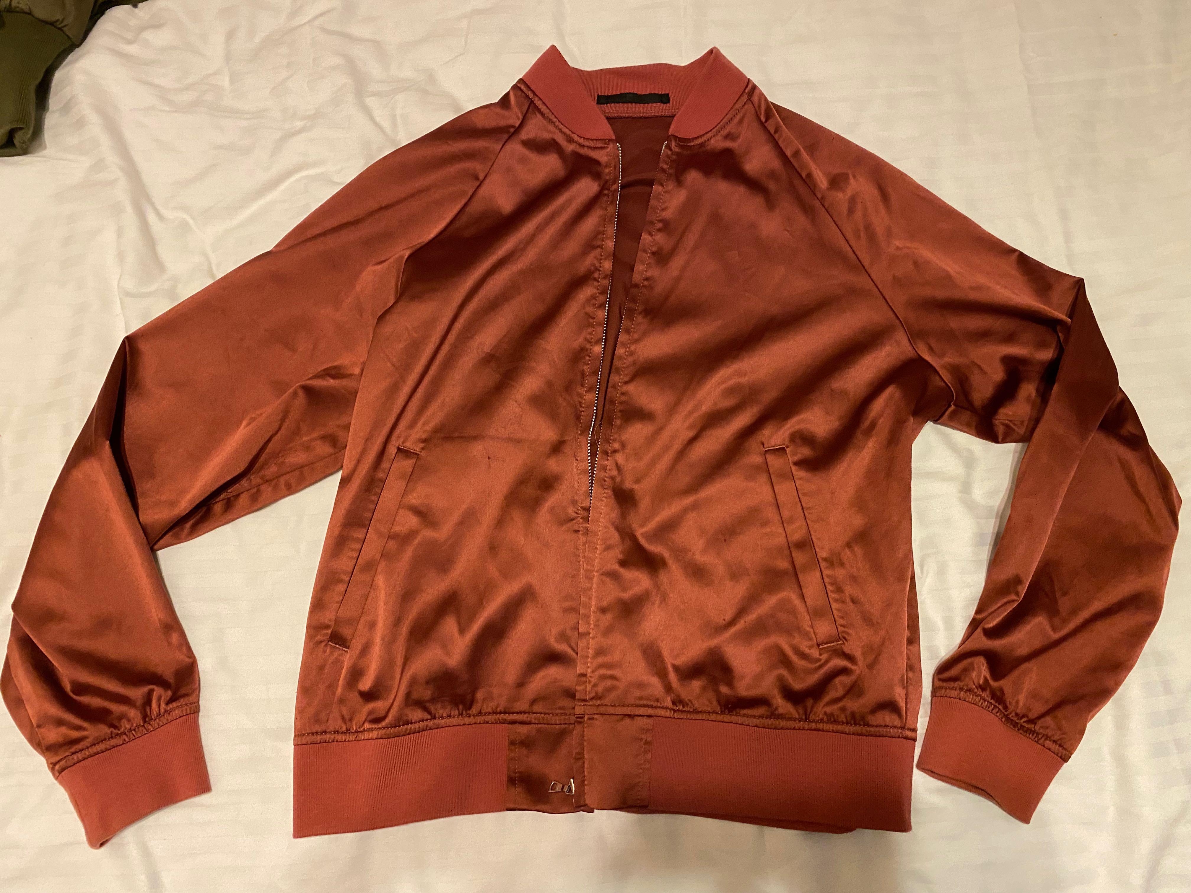 Maroon online satin jacket