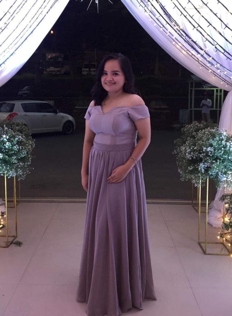 Mauve Long Dress, Women's Fashion 