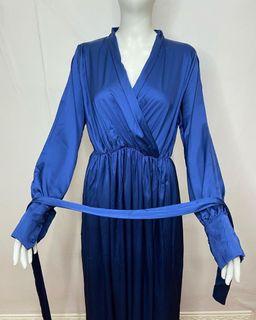 Maxi Long dress silk premium navy