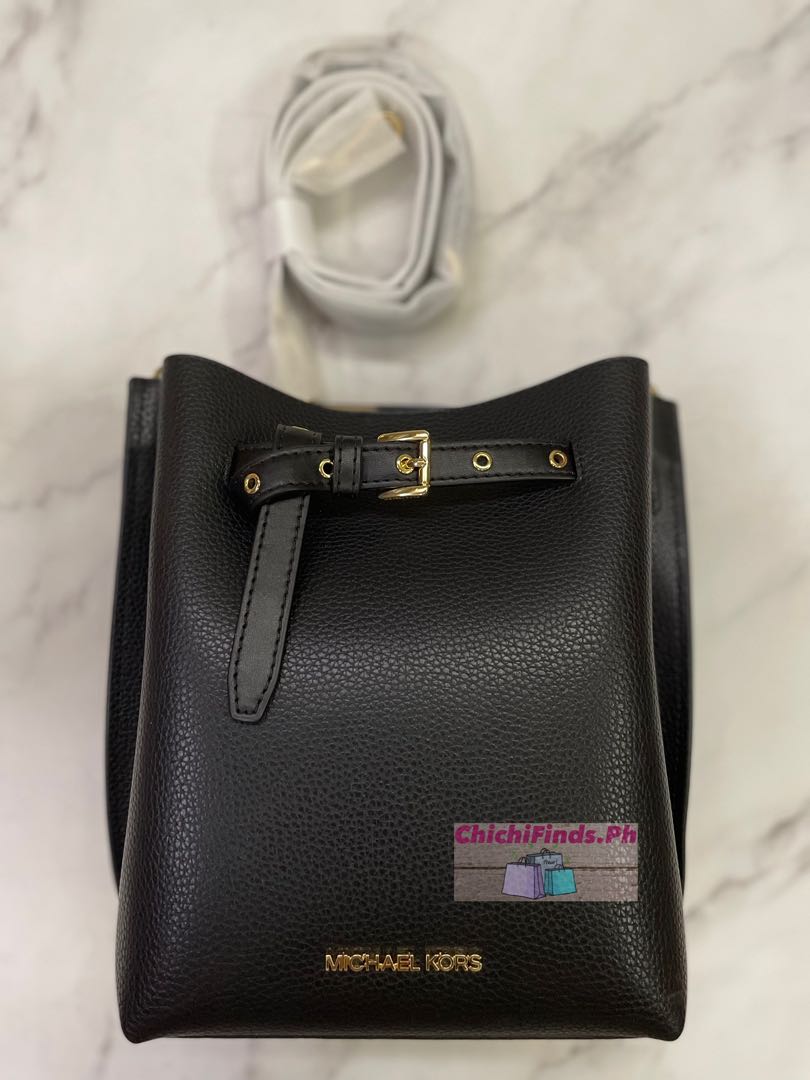 Michael Kors Emilia Small Bucket Bag in Black, Women's Fashion, Bags ...
