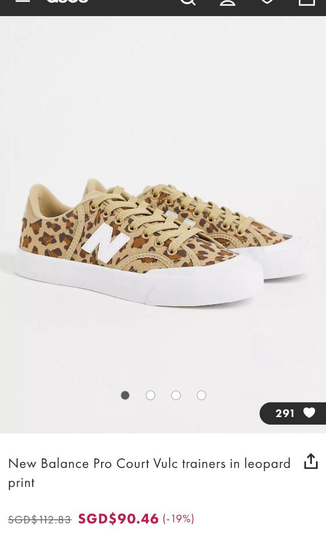 New Balance Pro Court Vulc trainers in leopard print