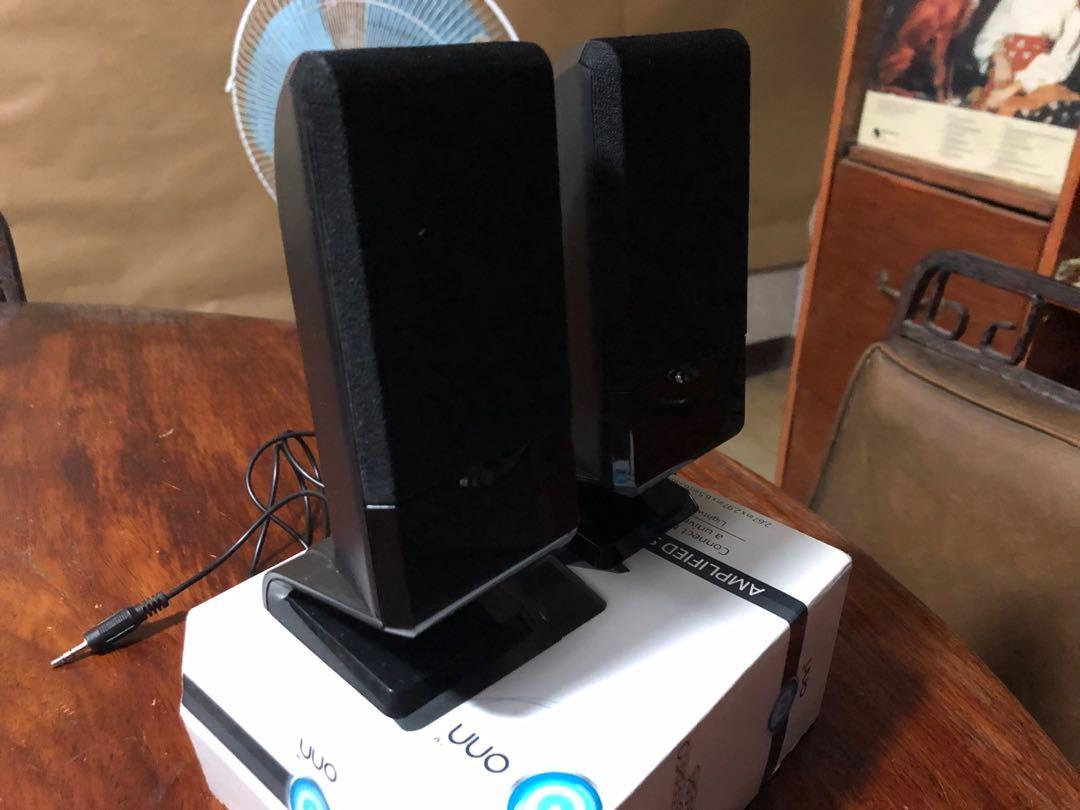 Onn amplified stereo shop speakers