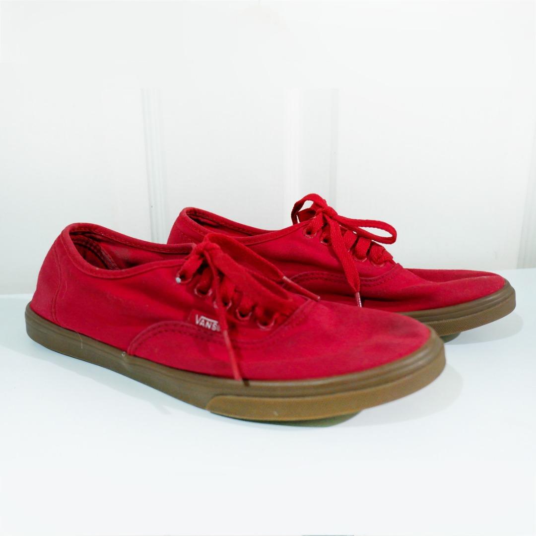 Vans authentic red gum sole cheap