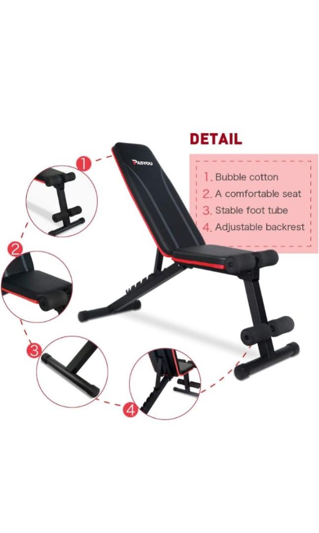 PasYou adjustable weight bench., Sports Equipment, Exercise & Fitness