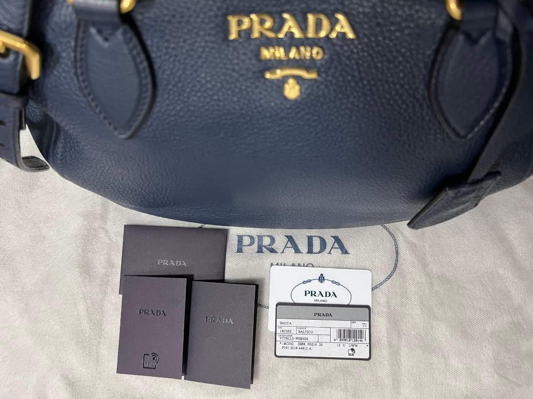 PRADA SACCA BALTICO VITELLO PHENIX HOBO BAG, Luxury, Bags & Wallets on