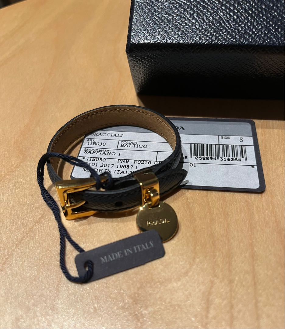 Prada leather best sale bracelet