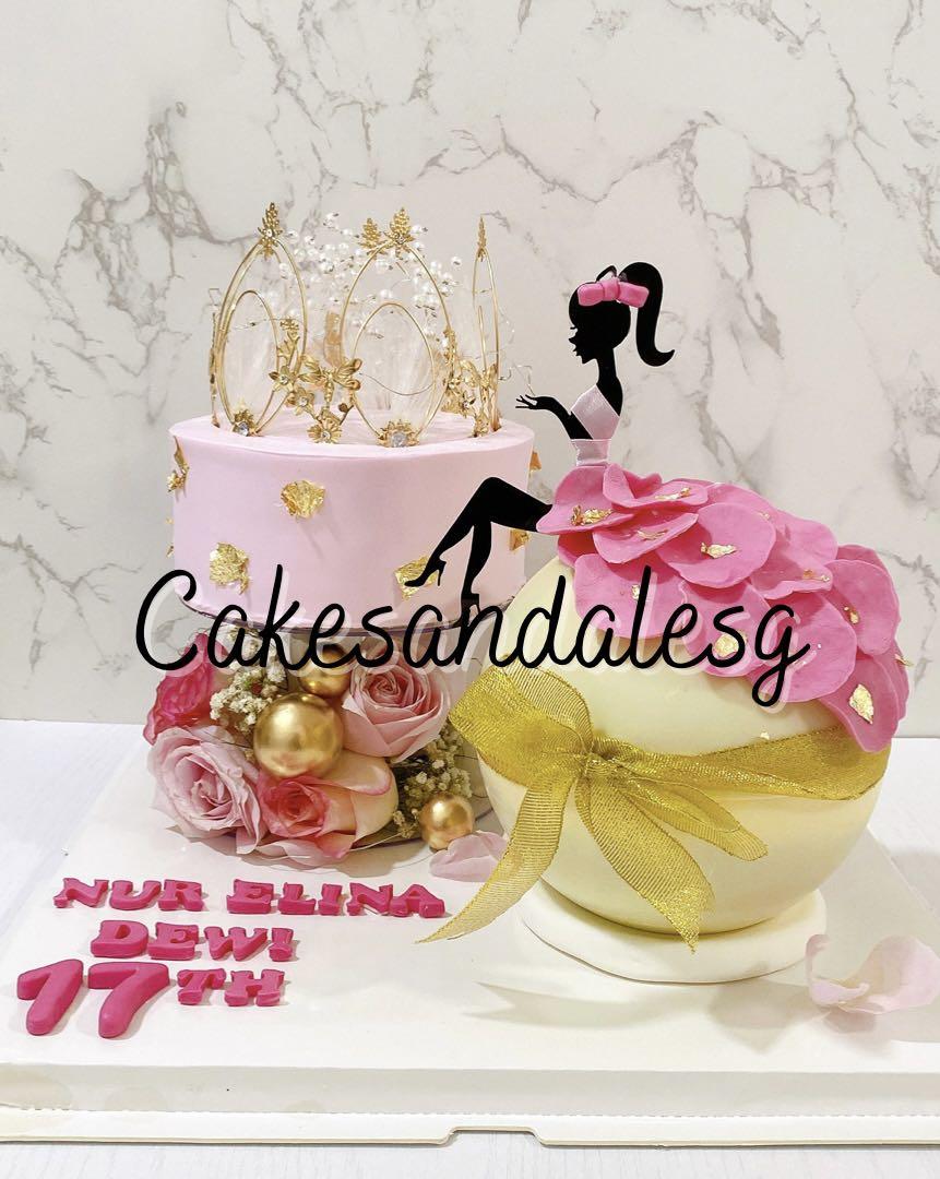Pink Princess Crown Birthday Cake - CakeCentral.com