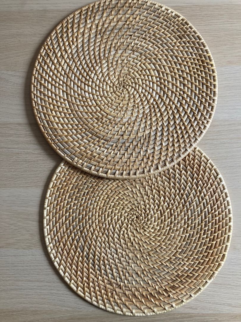 Rattan placemat 30cm diameter, Furniture & Home Living, Home Decor