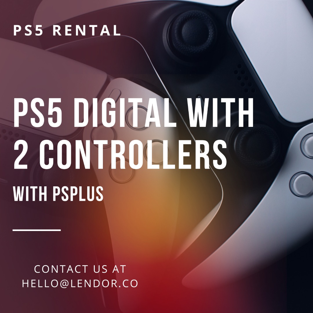 (Rental / Rent) Playstation 5 PS5 Digital w 2 controllers + PSPlus