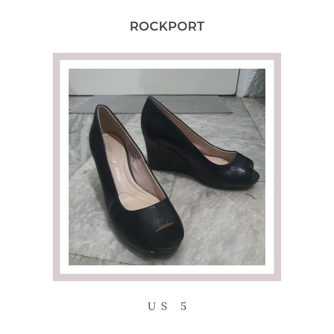 Rockport black wedges top